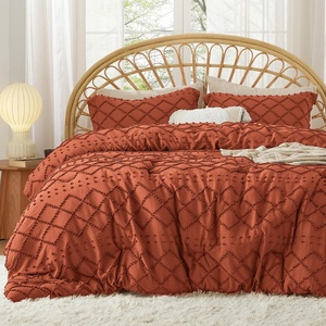 Bedsure Twin XL Comforter Set – White Comforter, Boho Tufted Distressed Vintage Bedding for Kids, 2 Pieces Farmhouse-Style Bed Set for All Seasons, Fluffy Soft Bedding with 1 Pillow Sham(19 – Terracotta)
