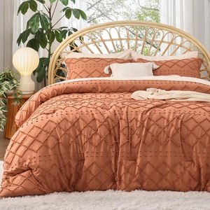 Bedsure Twin XL Comforter Set – White Comforter, Boho Tufted Distressed Vintage Bedding for Kids, 2 Pieces Farmhouse-Style Bed Set for All Seasons, Fluffy Soft Bedding with 1 Pillow Sham(24 – Pumpkin)