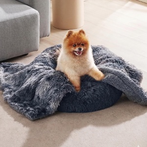 Bedsure Waterproof Dog Blankets for Large Dogs, Fluffy Faux Fur, 60×80″ | Plush Fuzzy Reversible Pet Blankets for Couch and Bed, Soft Calming Throw Blanket Washable, Dog Gift, Twin Size,Tie-dye Navy(Tie-dye Grey)