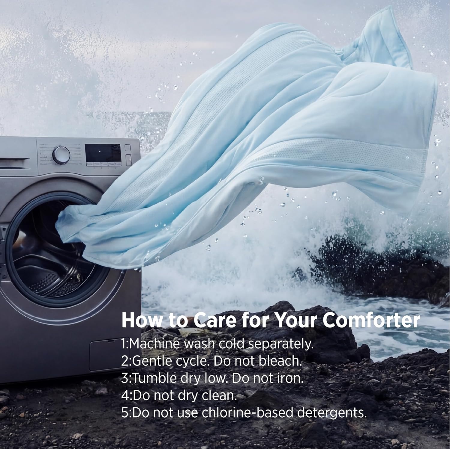 image:imageBedsure CoolOxy Cooling Comforter King Size 4X Breathable amp QMaxgt045 Summer Comforter Cooling Blankets for Hot Sleepers Bedding for Night Sweats Lightweight Duvet Grey 102x90 InchesBlue