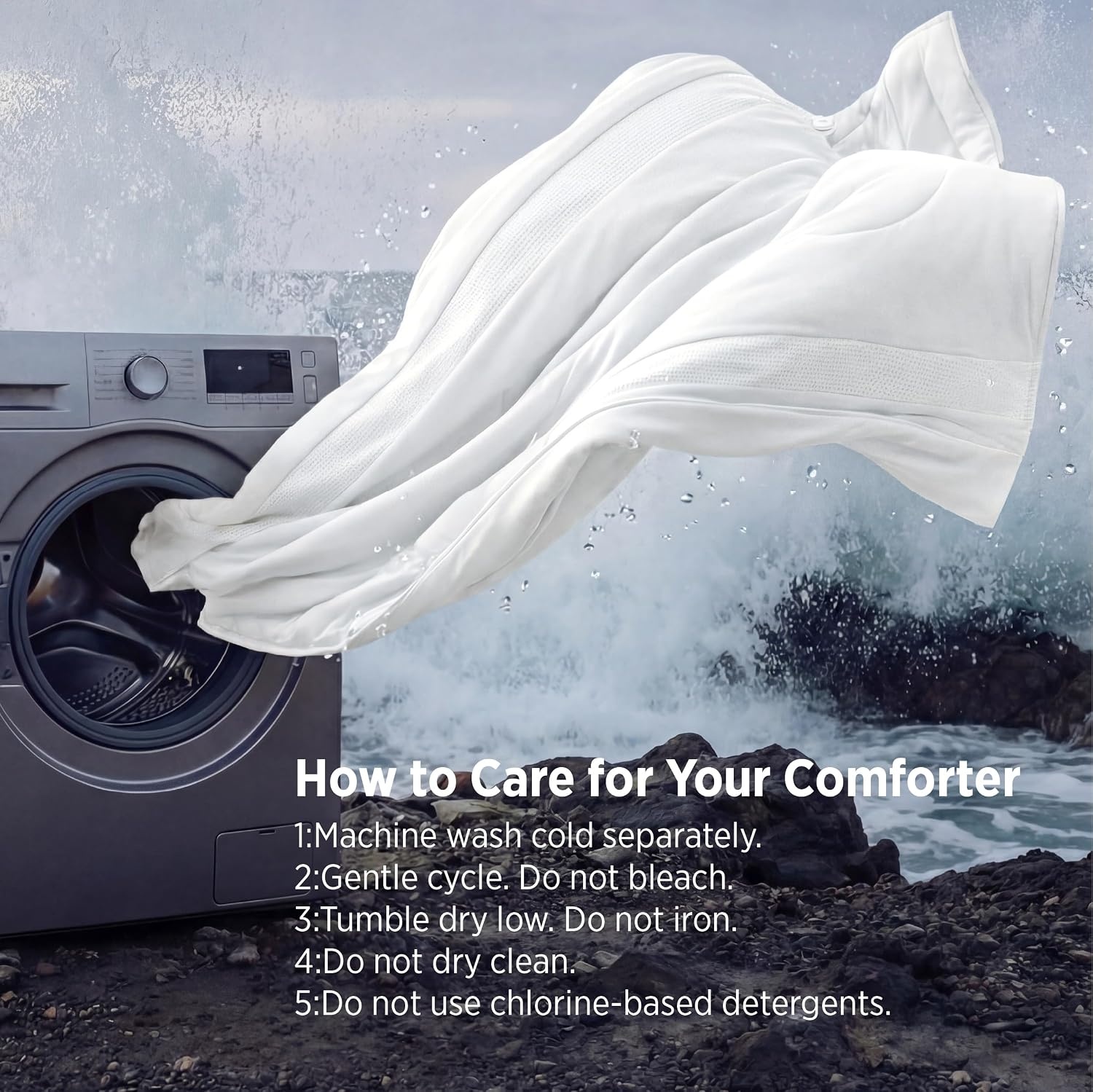 image:imageBedsure CoolOxy Cooling Comforter King Size 4X Breathable amp QMaxgt045 Summer Comforter Cooling Blankets for Hot Sleepers Bedding for Night Sweats Lightweight Duvet Grey 102x90 InchesWhite