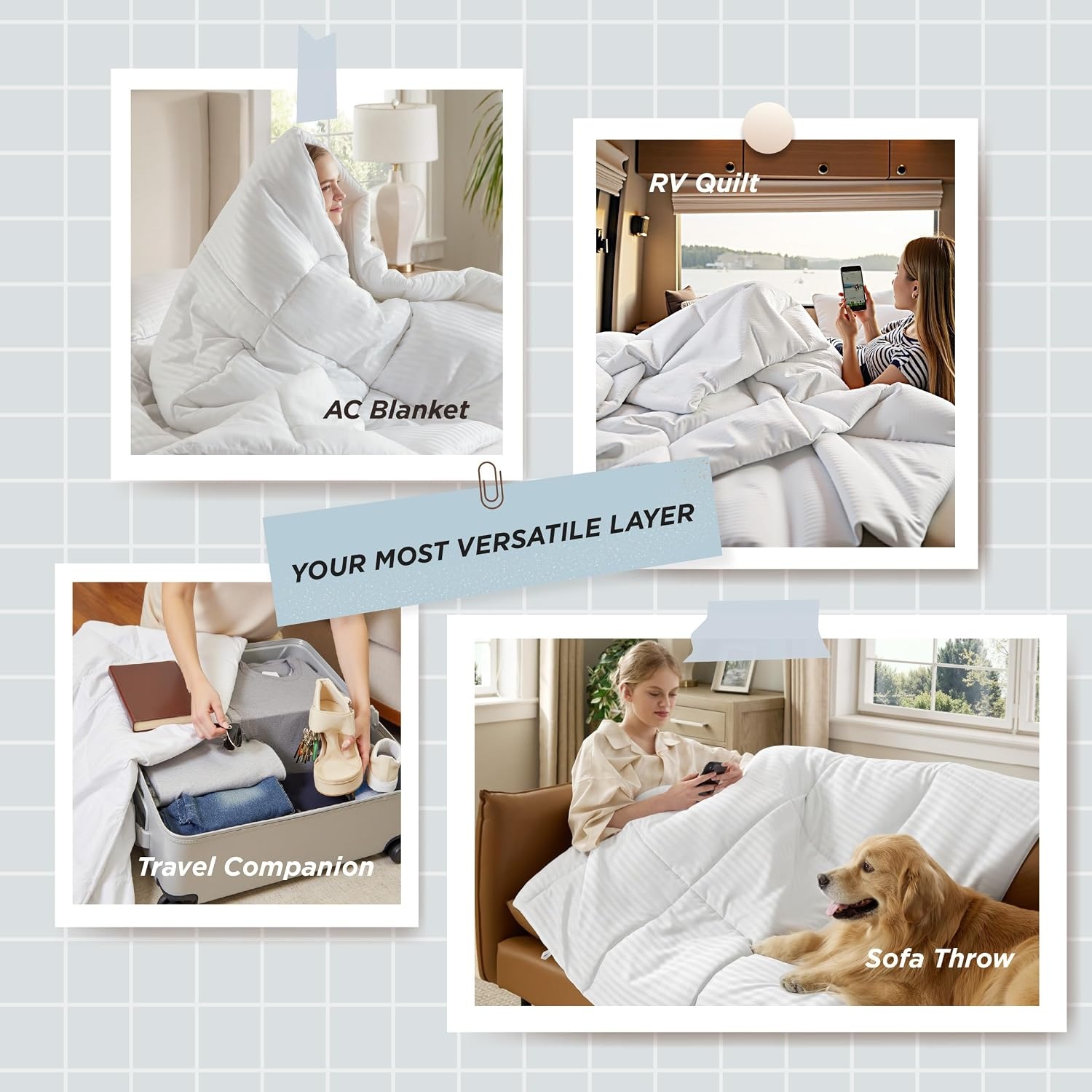 image:imageBedsure Duvet Insert Queen Size Lightweight Comforter Quilted Cooling Duvet Insert Down Alternative Summer Comforter with 8 Tabs Ultra Soft Striped Machine Washable Queen White 88x88 inchesWhite