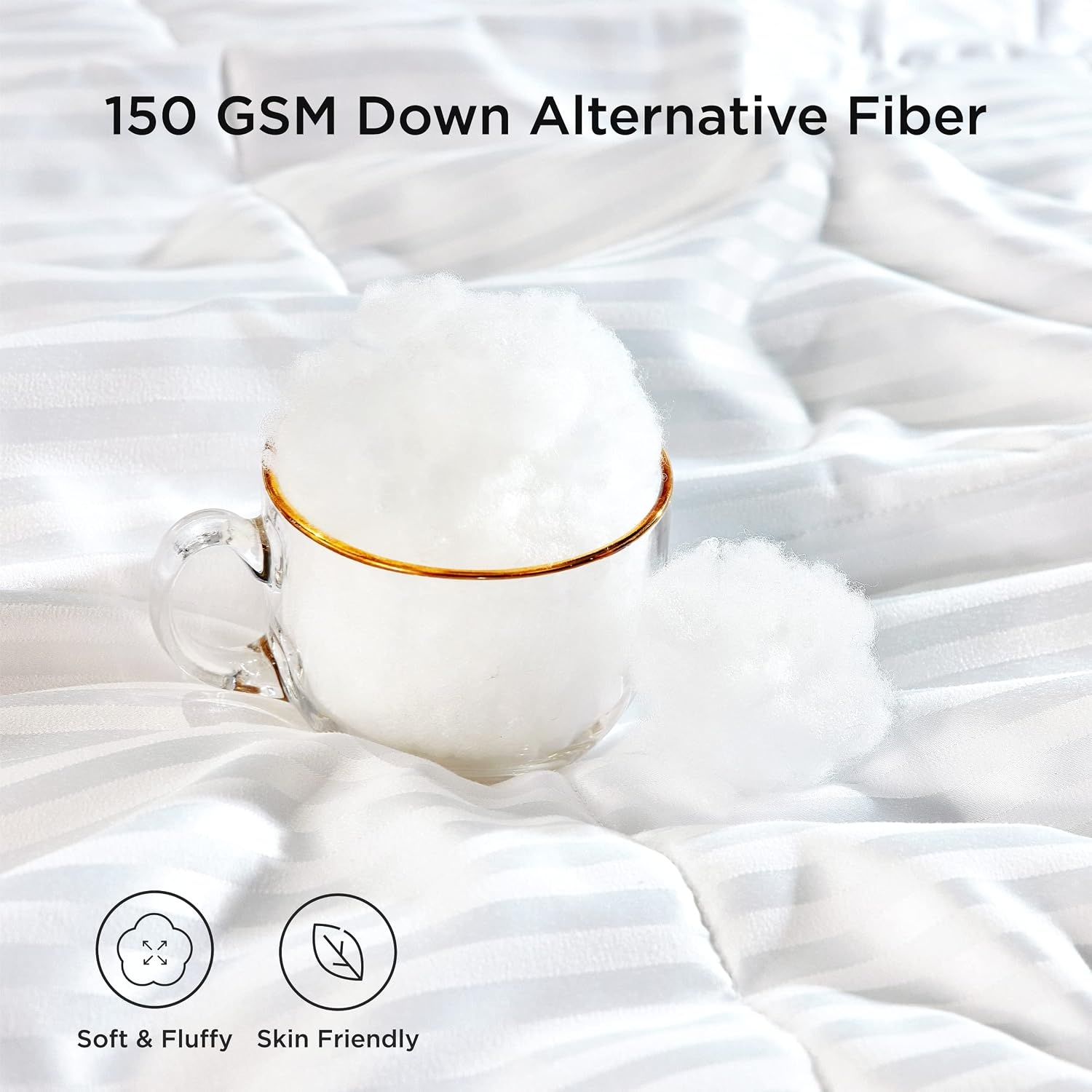 image:imageBedsure Duvet Insert Queen Size Lightweight Comforter Quilted Cooling Duvet Insert Down Alternative Summer Comforter with 8 Tabs Ultra Soft Striped Machine Washable Queen White 88x88 inchesWhite