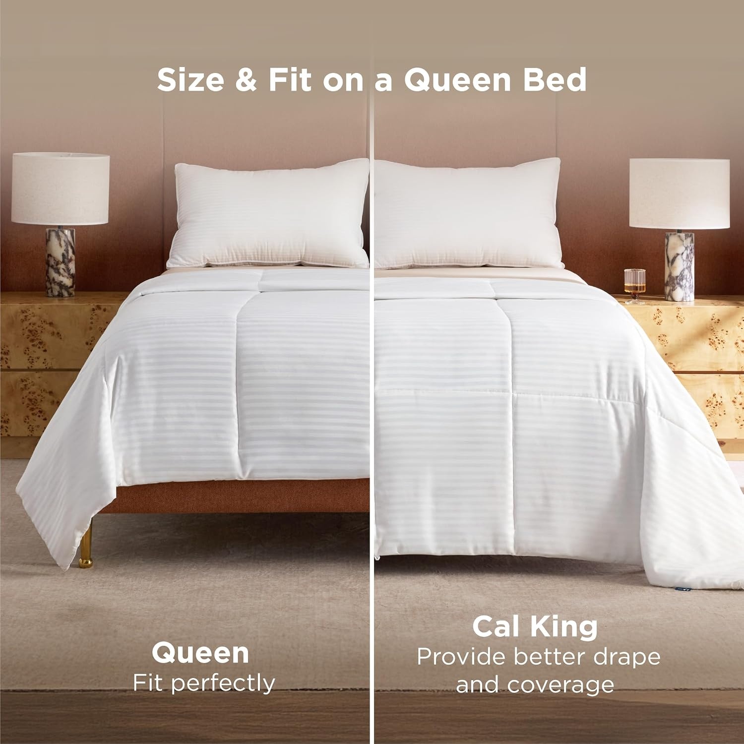 image:imageBedsure Duvet Insert Queen Size Lightweight Comforter Quilted Cooling Duvet Insert Down Alternative Summer Comforter with 8 Tabs Ultra Soft Striped Machine Washable Queen White 88x88 inchesWhite