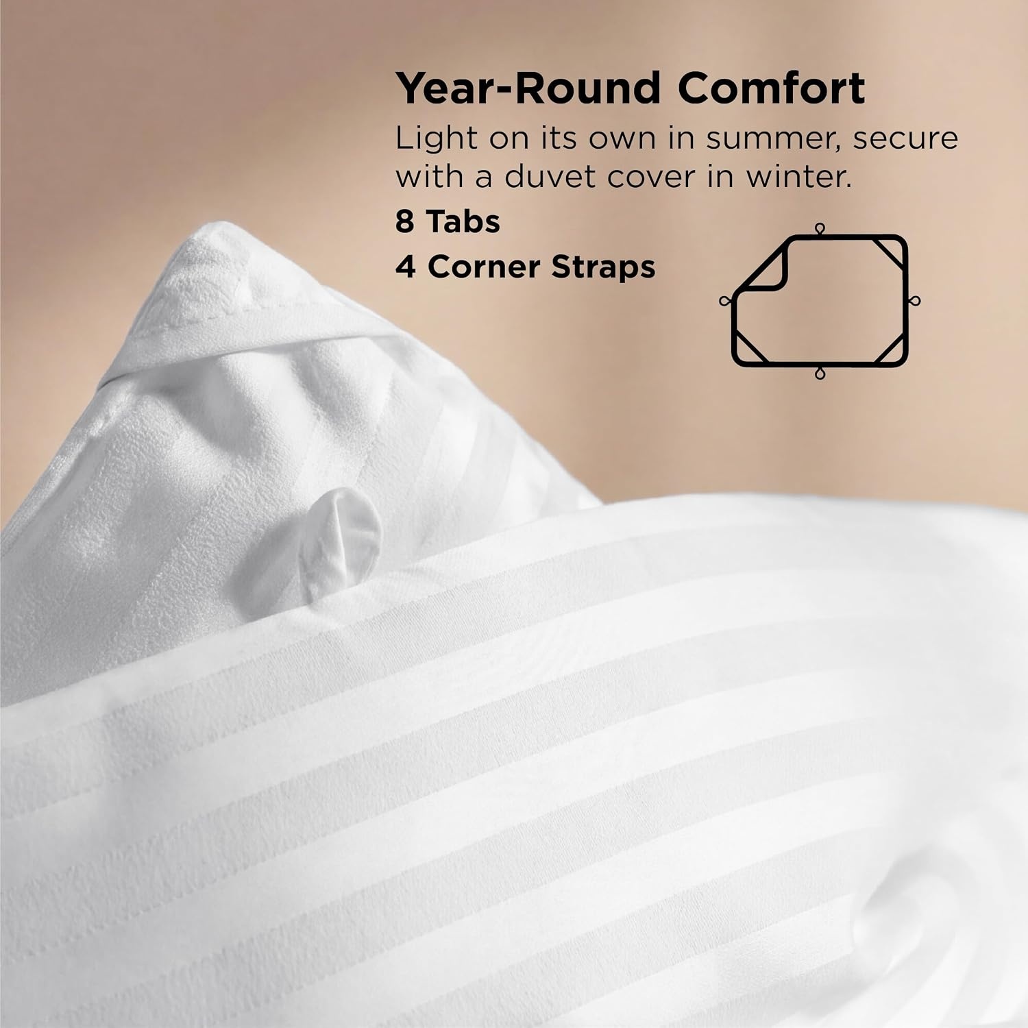 image:imageBedsure Duvet Insert Queen Size Lightweight Comforter Quilted Cooling Duvet Insert Down Alternative Summer Comforter with 8 Tabs Ultra Soft Striped Machine Washable Queen White 88x88 inchesWhite