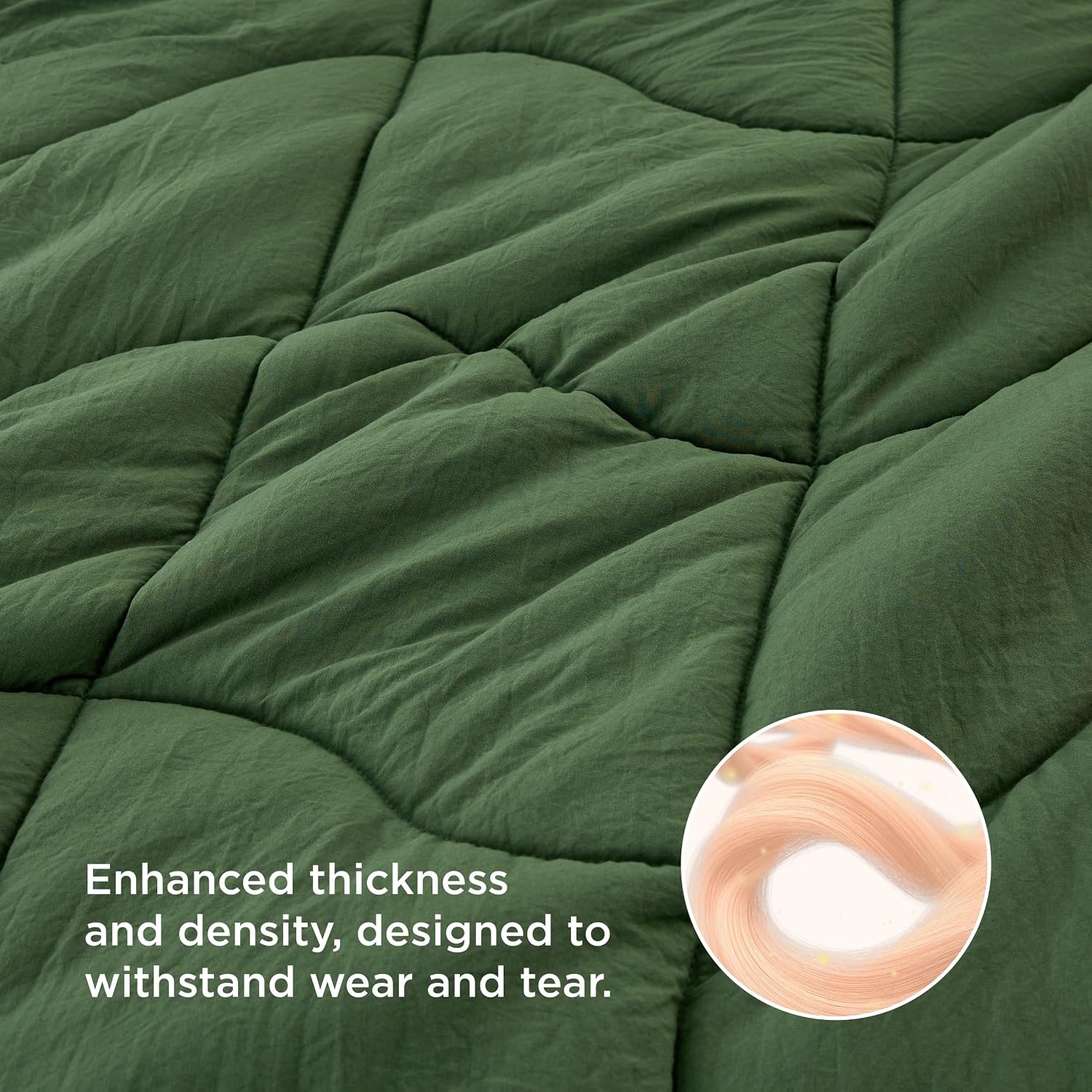 image:imageBedsure Queen Comforter Comforters Queen Size for All Season UltraSoft Down Alternative amp Prewashed Duvet Insert with 4 Tabs Machine Washable White 88x88 InchesOlive Green