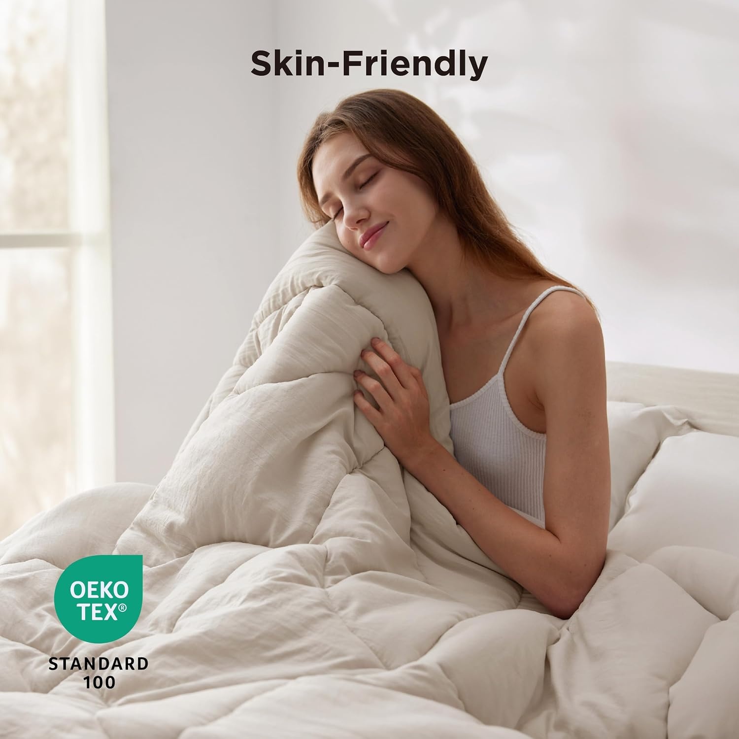 image:imageBedsure Queen Comforter Comforters Queen Size for All Season UltraSoft Down Alternative amp Prewashed Duvet Insert with 4 Tabs Machine Washable White 88x88 InchesLinen