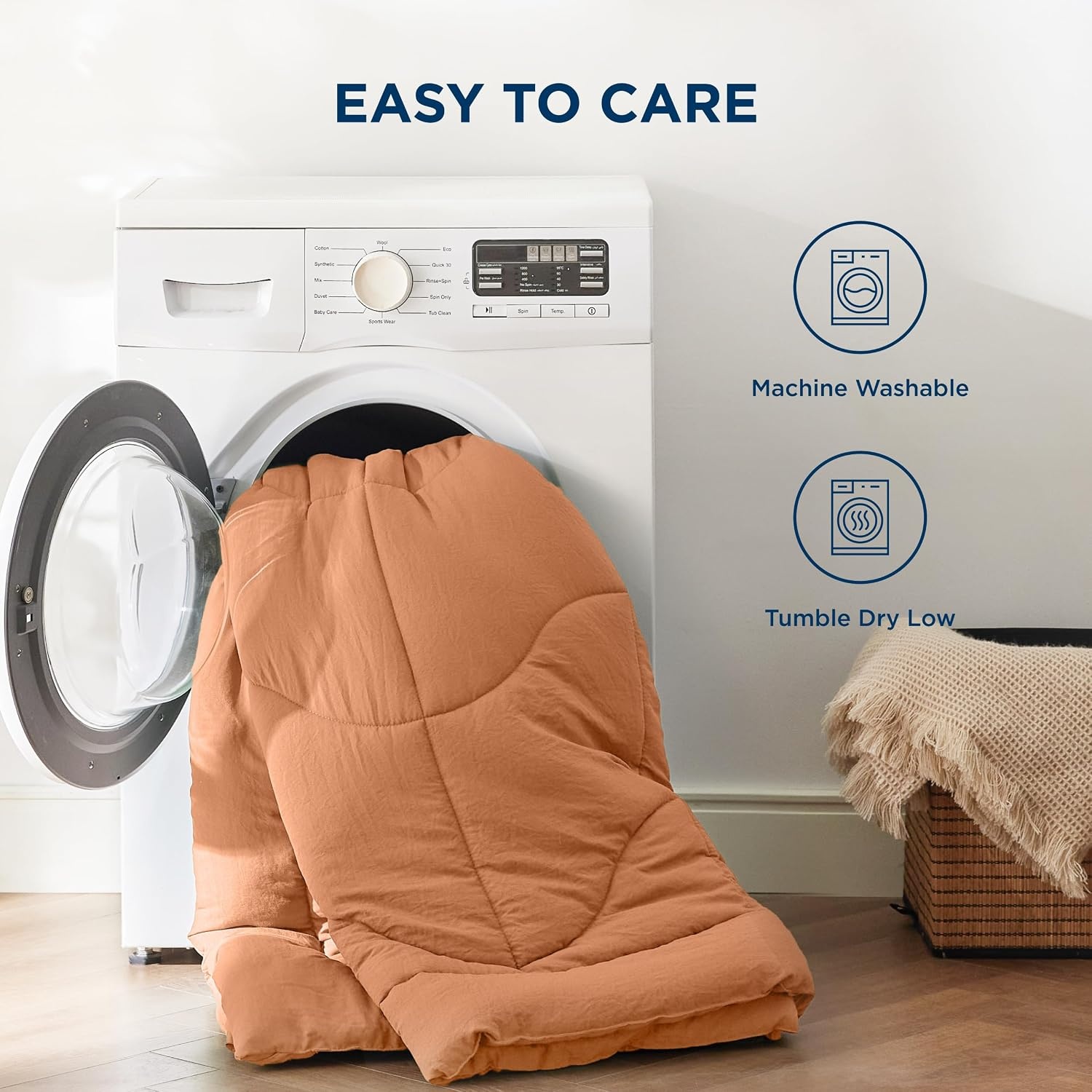 image:imageBedsure Queen Comforter Comforters Queen Size for All Season UltraSoft Down Alternative amp Prewashed Duvet Insert with 4 Tabs Machine Washable White 88x88 InchesBurnt Orange