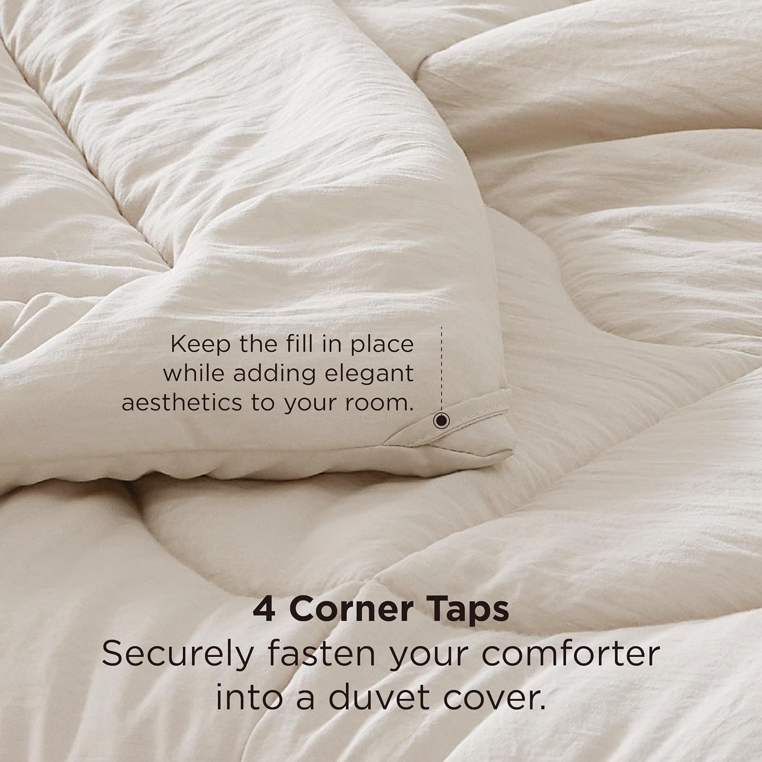 image:imageBedsure Queen Comforter Comforters Queen Size for All Season UltraSoft Down Alternative amp Prewashed Duvet Insert with 4 Tabs Machine Washable White 88x88 InchesCream