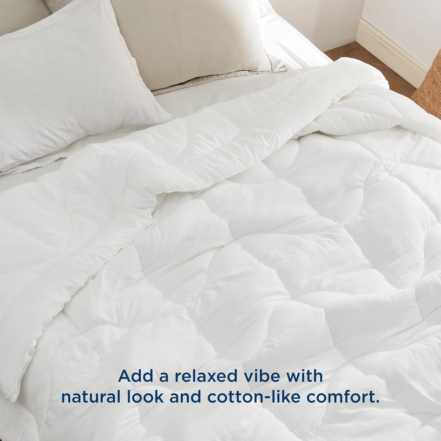 image:imageBedsure Queen Comforter Comforters Queen Size for All Season UltraSoft Down Alternative amp Prewashed Duvet Insert with 4 Tabs Machine Washable White 88x88 InchesWhite
