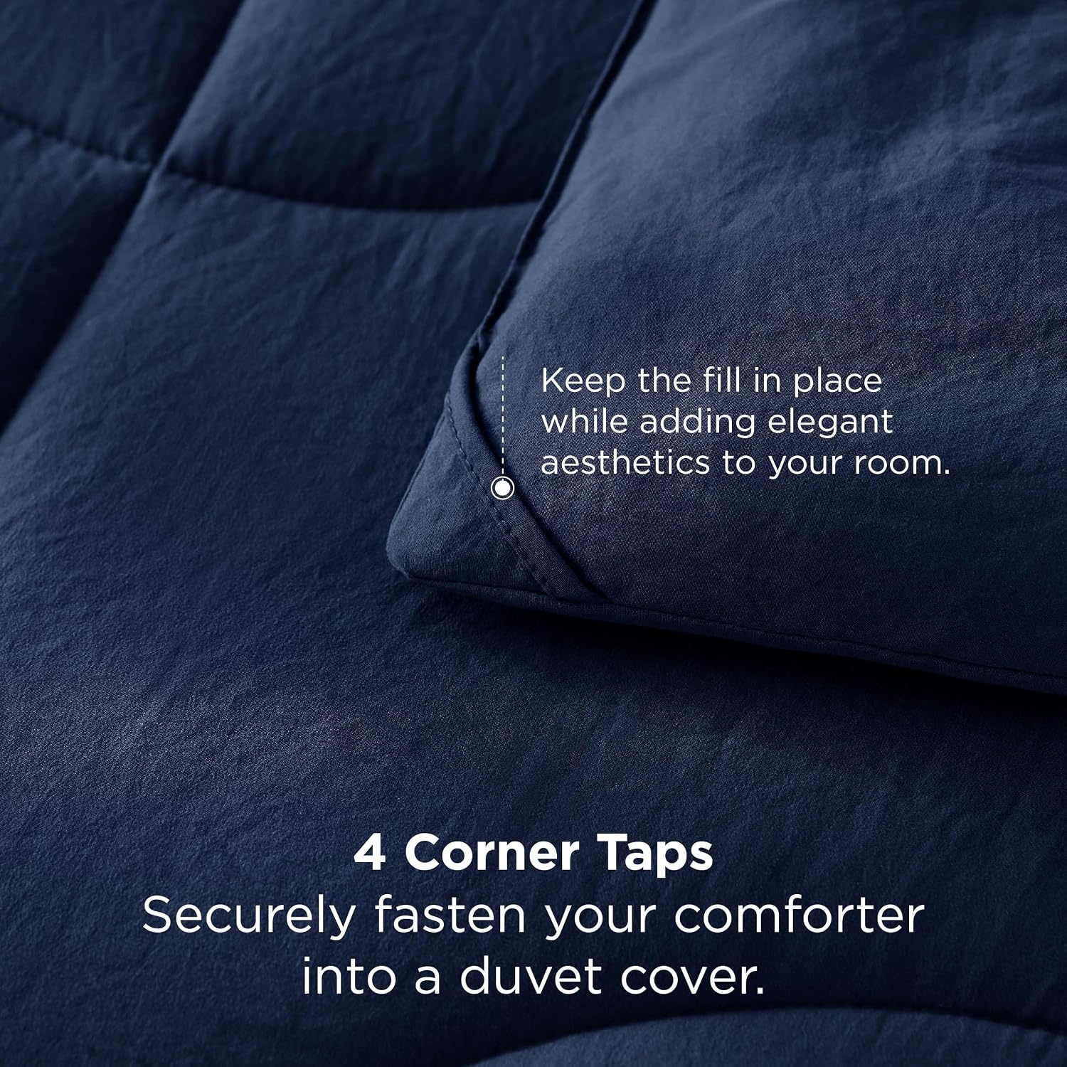 image:imageBedsure Queen Comforter Comforters Queen Size for All Season UltraSoft Down Alternative amp Prewashed Duvet Insert with 4 Tabs Machine Washable White 88x88 InchesNavy