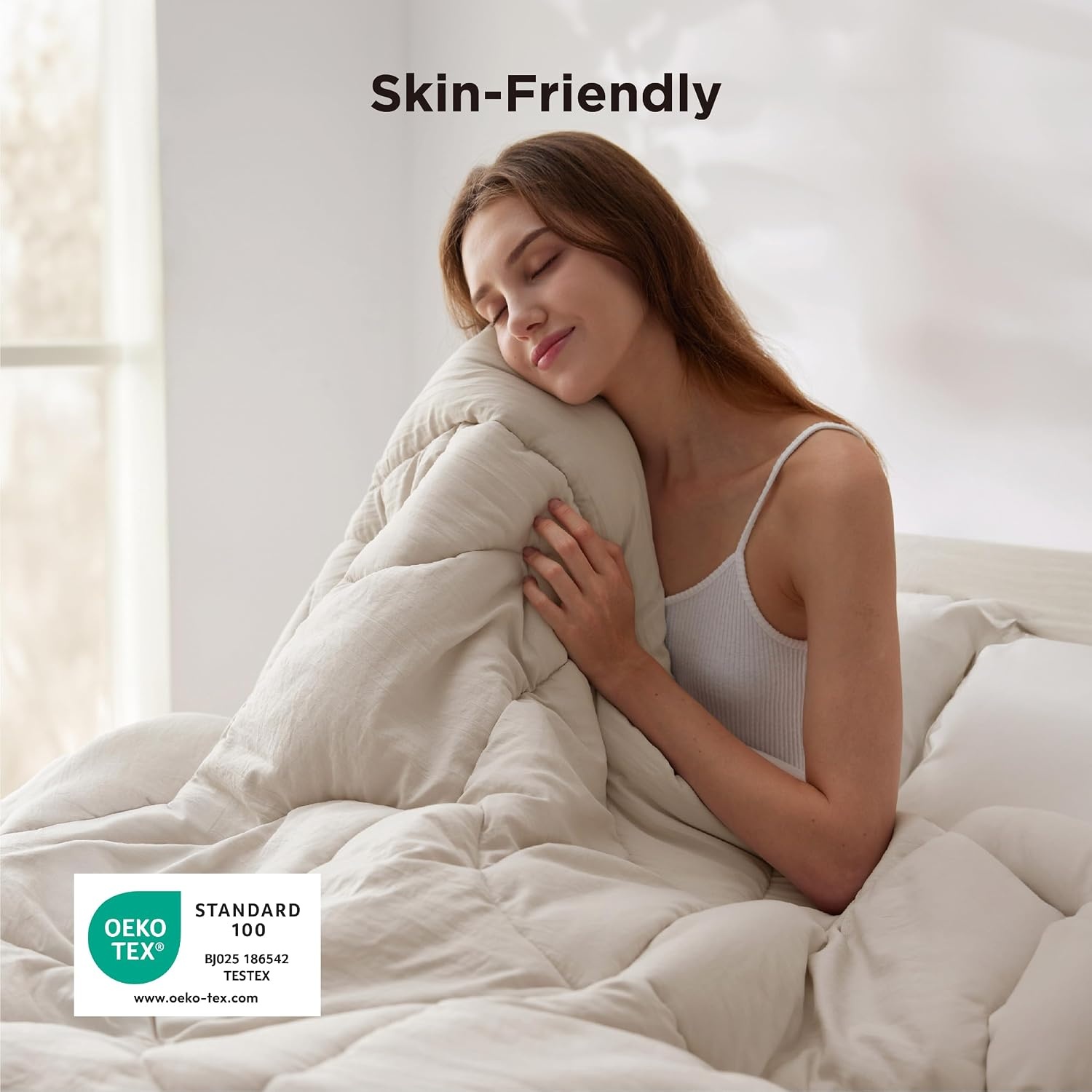 image:imageBedsure Queen Comforter Comforters Queen Size for All Season UltraSoft Down Alternative amp Prewashed Duvet Insert with 4 Tabs Machine Washable White 88x88 InchesLinen