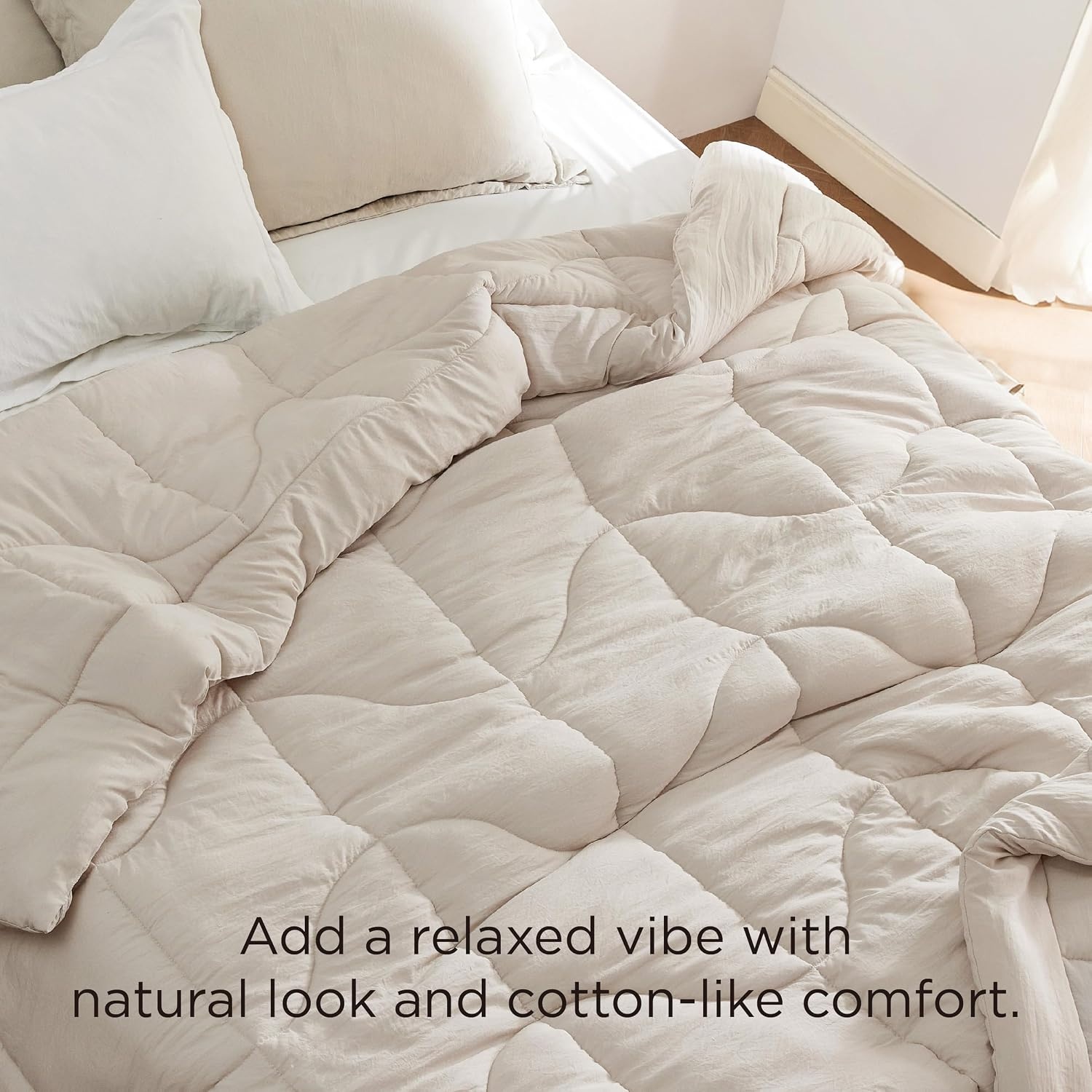 image:imageBedsure Queen Comforter Comforters Queen Size for All Season UltraSoft Down Alternative amp Prewashed Duvet Insert with 4 Tabs Machine Washable White 88x88 InchesLinen
