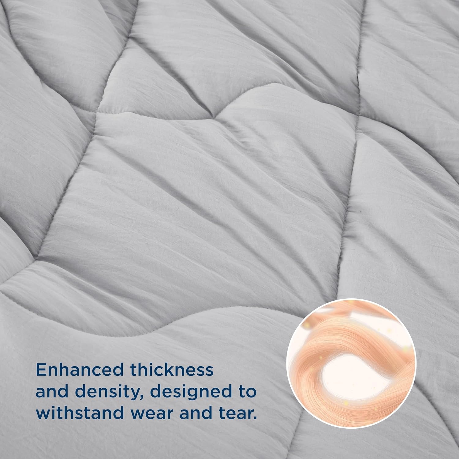 image:imageBedsure Queen Comforter Comforters Queen Size for All Season UltraSoft Down Alternative amp Prewashed Duvet Insert with 4 Tabs Machine Washable White 88x88 InchesLight Grey