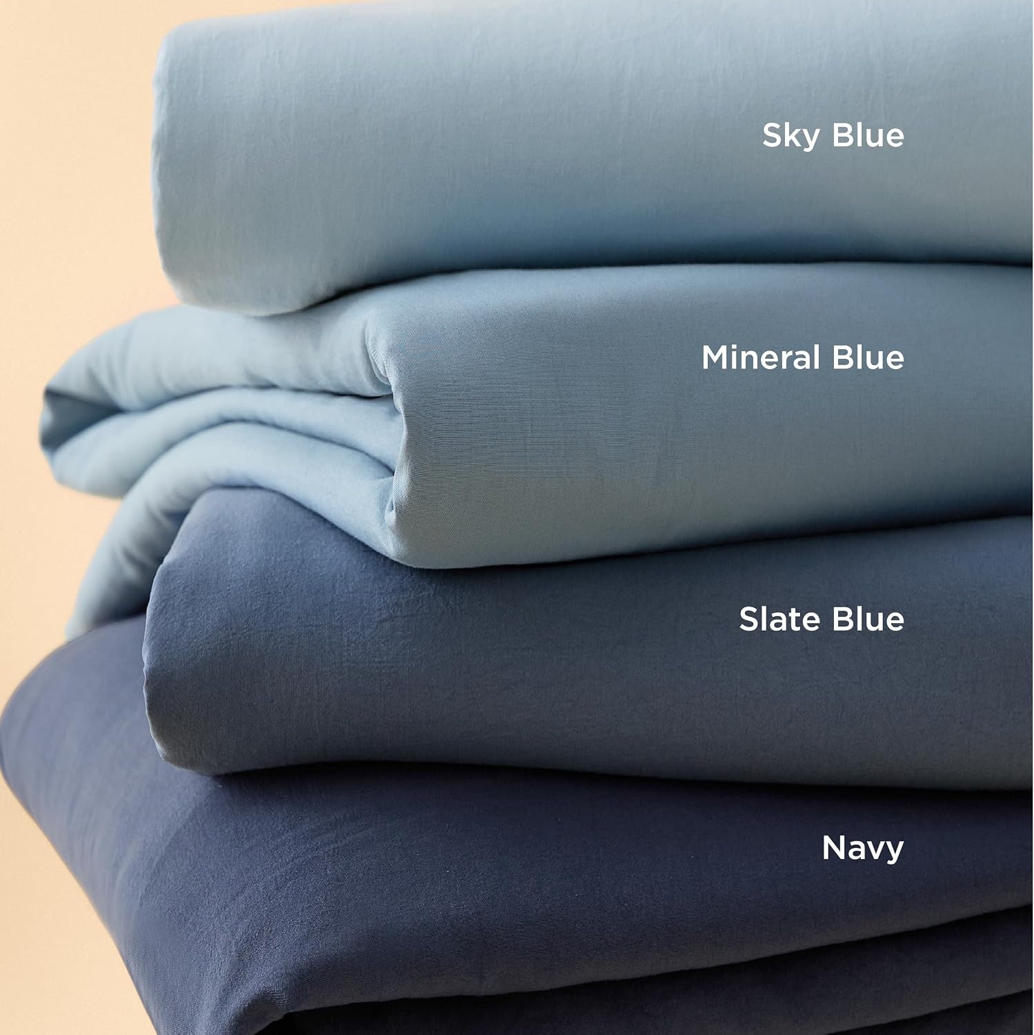 image:imageBedsure White Duvet Cover Queen Size 3 Pieces Prewashed CottonLike Polyester Extra Soft Bedding Set Includes 1 Duvet Cover 90x90 Inches with Zipper Closure amp 2 Pillow Shams Comforter Not Included05 Navy No Comforter