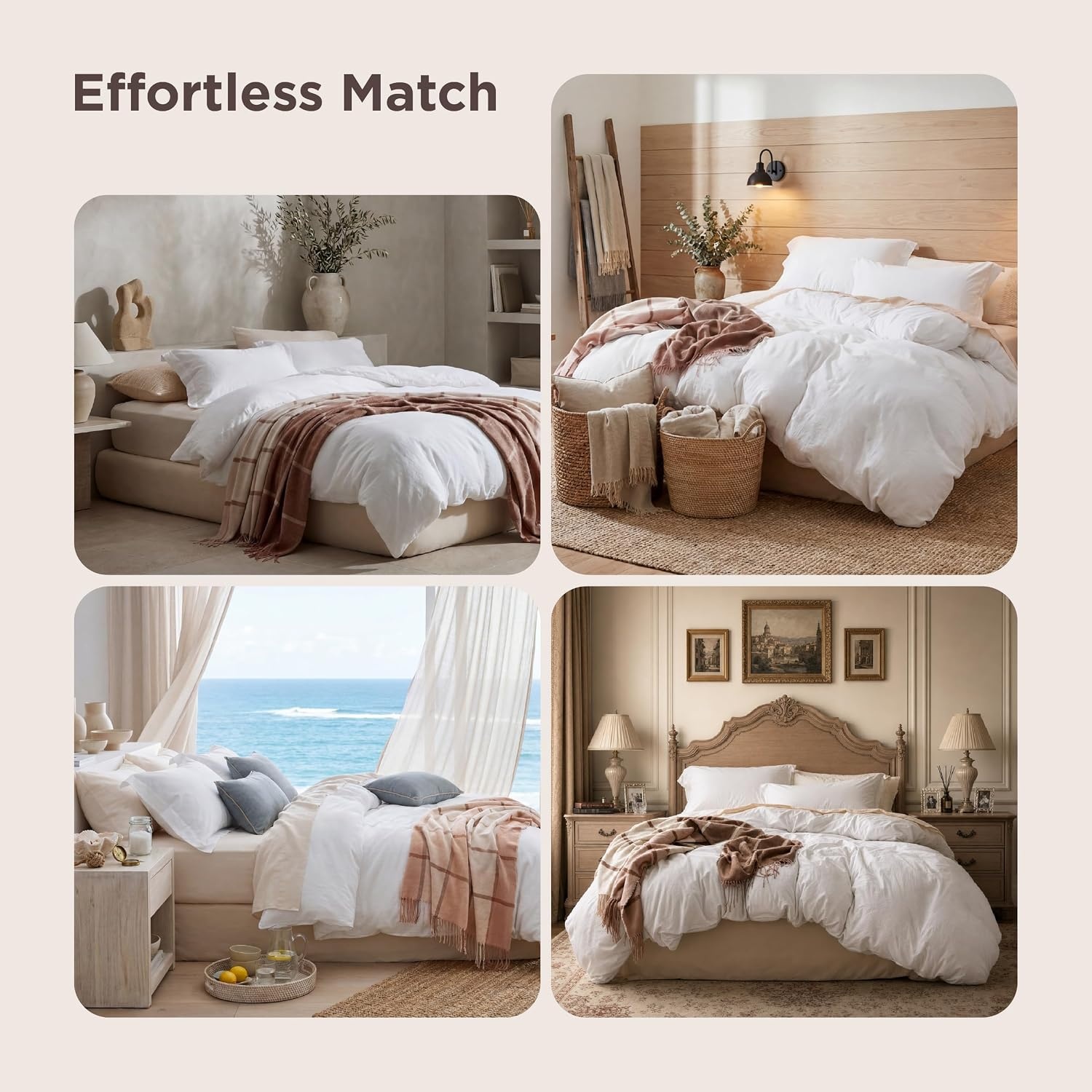 image:imageBedsure White Duvet Cover Queen Size 3 Pieces Prewashed CottonLike Polyester Extra Soft Bedding Set Includes 1 Duvet Cover 90x90 Inches with Zipper Closure amp 2 Pillow Shams Comforter Not Included00 White No Comforter