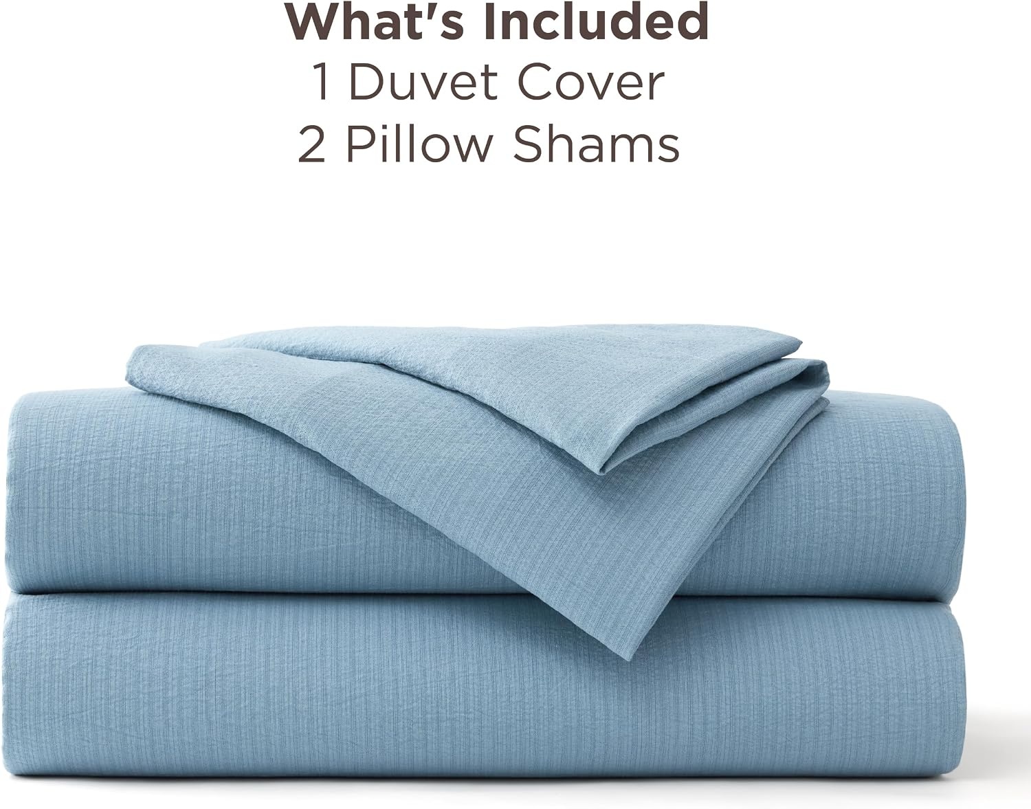 image:imageBedsure White Duvet Cover Queen Size 3 Pieces Prewashed CottonLike Polyester Extra Soft Bedding Set Includes 1 Duvet Cover 90x90 Inches with Zipper Closure amp 2 Pillow Shams Comforter Not Included22 Chambray Blue No Comforter