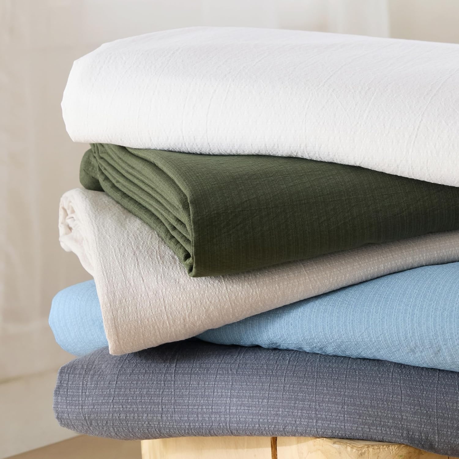 image:imageBedsure White Duvet Cover Queen Size 3 Pieces Prewashed CottonLike Polyester Extra Soft Bedding Set Includes 1 Duvet Cover 90x90 Inches with Zipper Closure amp 2 Pillow Shams Comforter Not Included22 Chambray Blue No Comforter