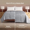 Bedsure Duvet Insert Queen Size – Lightweight Comforter, Quilted Cooling Duvet Insert, Down Alternative Summer Comforter with 8 Tabs, Ultra Soft, Striped, Machine Washable, Queen, White, 88×88 inches(Light Grey)