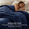 Bedsure Queen Comforter – Comforters Queen Size for All Season, Ultra-Soft Down Alternative & Prewashed Duvet Insert with 4 Tabs – Machine Washable, White, 88×88 Inches(Navy)