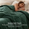 Bedsure Queen Comforter – Comforters Queen Size for All Season, Ultra-Soft Down Alternative & Prewashed Duvet Insert with 4 Tabs – Machine Washable, White, 88×88 Inches(Dark Green)