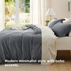 Bedsure White Duvet Cover Queen Size – 3 Pieces Prewashed Cotton-Like Polyester Extra Soft Bedding Set, Includes 1 Duvet Cover 90×90 Inches with Zipper Closure & 2 Pillow Shams, Comforter Not Included(23 – Dark Grey (No Comforter))