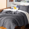 Bedsure White Duvet Cover Queen Size – 3 Pieces Prewashed Cotton-Like Polyester Extra Soft Bedding Set, Includes 1 Duvet Cover 90×90 Inches with Zipper Closure & 2 Pillow Shams, Comforter Not Included(04 – Dark Grey (No Comforter))