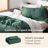 Bedsure White Duvet Cover Queen Size – 3 Pieces Prewashed Cotton-Like Polyester Extra Soft Bedding Set, Includes 1 Duvet Cover 90×90 Inches with Zipper Closure & 2 Pillow Shams, Comforter Not Included(01 – Forest Green (No Comforter))