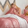 Bedsure White Duvet Cover Queen Size – 3 Pieces Prewashed Cotton-Like Polyester Extra Soft Bedding Set, Includes 1 Duvet Cover 90×90 Inches with Zipper Closure & 2 Pillow Shams, Comforter Not Included(09 – Clay Pink (No Comforter))