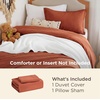 Bedsure White Duvet Cover Queen Size – 3 Pieces Prewashed Cotton-Like Polyester Extra Soft Bedding Set, Includes 1 Duvet Cover 90×90 Inches with Zipper Closure & 2 Pillow Shams, Comforter Not Included(08 – Terracotta (No Comforter))