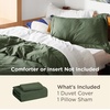 Bedsure White Duvet Cover Queen Size – 3 Pieces Prewashed Cotton-Like Polyester Extra Soft Bedding Set, Includes 1 Duvet Cover 90×90 Inches with Zipper Closure & 2 Pillow Shams, Comforter Not Included(01 – Olive Green (No Comforter))