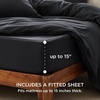 Bedsure White Duvet Cover Queen Size – 3 Pieces Prewashed Cotton-Like Polyester Extra Soft Bedding Set, Includes 1 Duvet Cover 90×90 Inches with Zipper Closure & 2 Pillow Shams, Comforter Not Included(07 – Black (No Comforter))