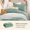 Bedsure White Duvet Cover Queen Size – 3 Pieces Prewashed Cotton-Like Polyester Extra Soft Bedding Set, Includes 1 Duvet Cover 90×90 Inches with Zipper Closure & 2 Pillow Shams, Comforter Not Included(03 – Sage Green (No Comforter))