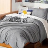 Bedsure White Duvet Cover Queen Size – 3 Pieces Prewashed Cotton-Like Polyester Extra Soft Bedding Set, Includes 1 Duvet Cover 90×90 Inches with Zipper Closure & 2 Pillow Shams, Comforter Not Included(04 – Grey (No Comforter))