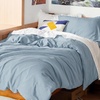 Bedsure White Duvet Cover Queen Size – 3 Pieces Prewashed Cotton-Like Polyester Extra Soft Bedding Set, Includes 1 Duvet Cover 90×90 Inches with Zipper Closure & 2 Pillow Shams, Comforter Not Included(05 – Celestial Blue (No Comforter))