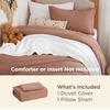 Bedsure White Duvet Cover Queen Size – 3 Pieces Prewashed Cotton-Like Polyester Extra Soft Bedding Set, Includes 1 Duvet Cover 90×90 Inches with Zipper Closure & 2 Pillow Shams, Comforter Not Included(02 – Mocha Mousse (No Comforter))