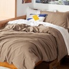 Bedsure White Duvet Cover Queen Size – 3 Pieces Prewashed Cotton-Like Polyester Extra Soft Bedding Set, Includes 1 Duvet Cover 90×90 Inches with Zipper Closure & 2 Pillow Shams, Comforter Not Included(02 – Brown (No Comforter))