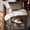 Bedsure White Duvet Cover Queen Size – 3 Pieces Prewashed Cotton-Like Polyester Extra Soft Bedding Set, Includes 1 Duvet Cover 90×90 Inches with Zipper Closure & 2 Pillow Shams, Comforter Not Included(02 – Dark Brown (No Comforter))