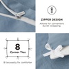 Bedsure White Duvet Cover Queen Size – 3 Pieces Prewashed Cotton-Like Polyester Extra Soft Bedding Set, Includes 1 Duvet Cover 90×90 Inches with Zipper Closure & 2 Pillow Shams, Comforter Not Included(05 – Mineral Blue (No Comforter))