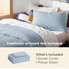 Bedsure White Duvet Cover Queen Size – 3 Pieces Prewashed Cotton-Like Polyester Extra Soft Bedding Set, Includes 1 Duvet Cover 90×90 Inches with Zipper Closure & 2 Pillow Shams, Comforter Not Included(05 – Celestial Blue (No Comforter))
