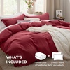 Bedsure White Duvet Cover Queen Size – 3 Pieces Prewashed Cotton-Like Polyester Extra Soft Bedding Set, Includes 1 Duvet Cover 90×90 Inches with Zipper Closure & 2 Pillow Shams, Comforter Not Included(22 – Red (No Comforter))