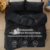 Bedsure White Duvet Cover Queen Size – 3 Pieces Prewashed Cotton-Like Polyester Extra Soft Bedding Set, Includes 1 Duvet Cover 90×90 Inches with Zipper Closure & 2 Pillow Shams, Comforter Not Included(07 – Black (No Comforter))