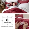 Bedsure White Duvet Cover Queen Size – 3 Pieces Prewashed Cotton-Like Polyester Extra Soft Bedding Set, Includes 1 Duvet Cover 90×90 Inches with Zipper Closure & 2 Pillow Shams, Comforter Not Included(22 – Red (No Comforter))