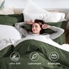 Bedsure White Duvet Cover Queen Size – 3 Pieces Prewashed Cotton-Like Polyester Extra Soft Bedding Set, Includes 1 Duvet Cover 90×90 Inches with Zipper Closure & 2 Pillow Shams, Comforter Not Included(03 – Olive Green (No Comforter))