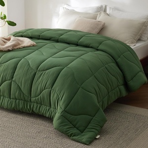 Bedsure Queen Comforter – Comforters Queen Size for All Season, Ultra-Soft Down Alternative & Prewashed Duvet Insert with 4 Tabs – Machine Washable, White, 88×88 Inches(Olive Green)