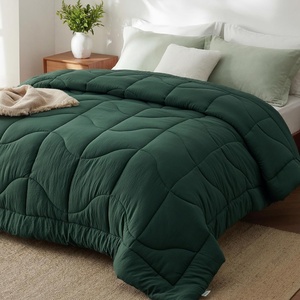 Bedsure Queen Comforter – Comforters Queen Size for All Season, Ultra-Soft Down Alternative & Prewashed Duvet Insert with 4 Tabs – Machine Washable, White, 88×88 Inches(Dark Green)