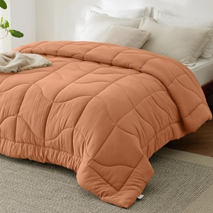 Bedsure Queen Comforter – Comforters Queen Size for All Season, Ultra-Soft Down Alternative & Prewashed Duvet Insert with 4 Tabs – Machine Washable, White, 88×88 Inches(Burnt Orange)