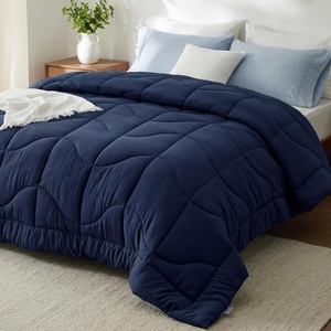 Bedsure Queen Comforter – Comforters Queen Size for All Season, Ultra-Soft Down Alternative & Prewashed Duvet Insert with 4 Tabs – Machine Washable, White, 88×88 Inches(Navy)