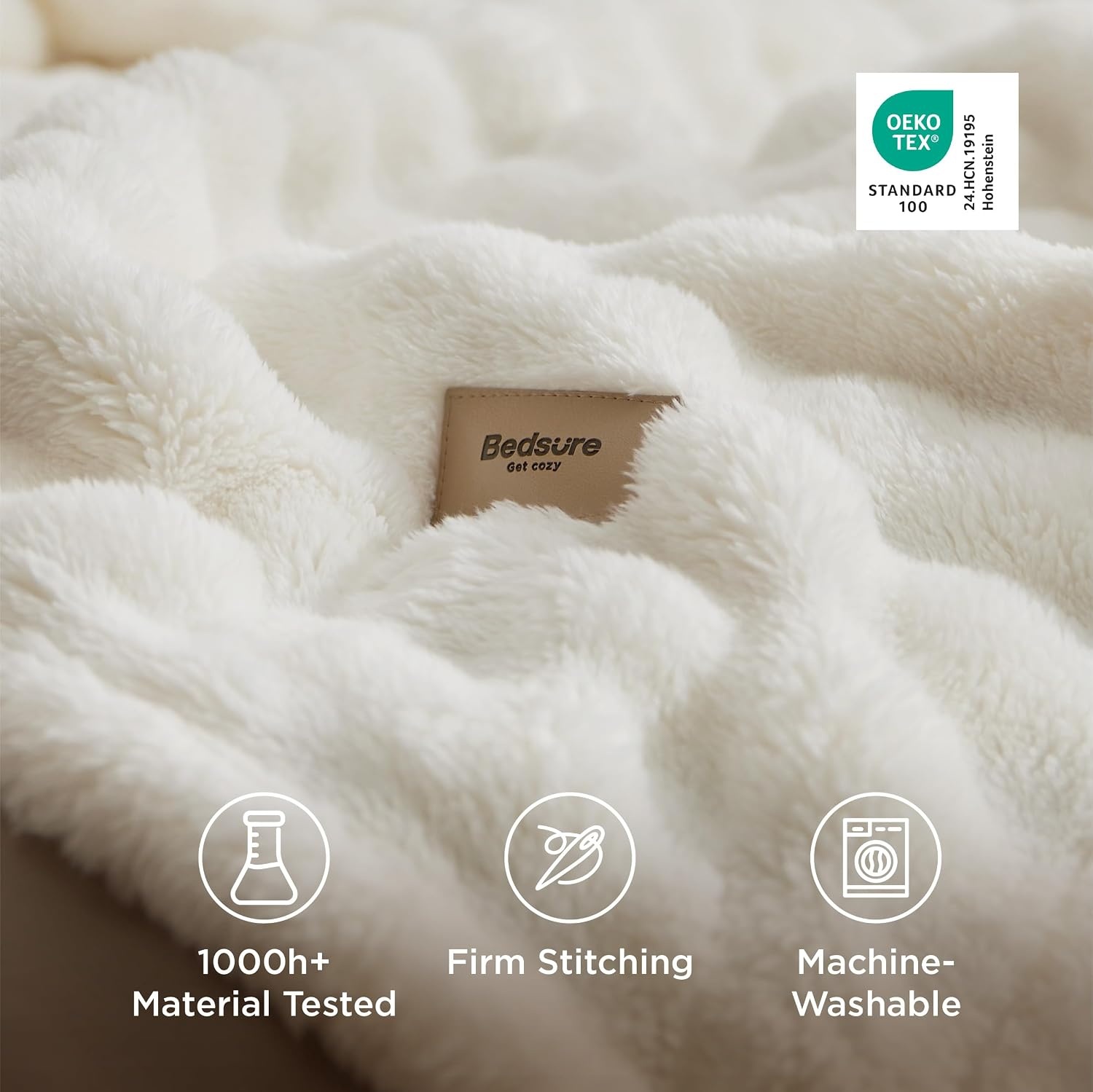 image:imageBedsure 3D Fleece Bubble Blankets for Couch Cute Pink Throw Blanket for Sofa Bedroom Decor Luxury Soft Cozy Pink Birthday Gifts for Women Girls Lightweight Light Pink 506001 Off White