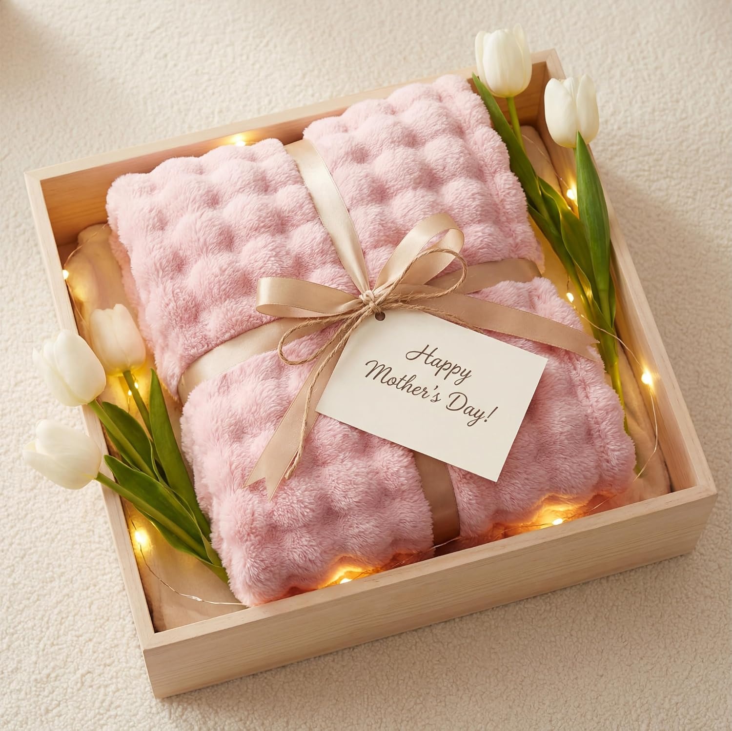 image:imageBedsure 3D Fleece Bubble Blankets for Couch Cute Pink Throw Blanket for Sofa Bedroom Decor Luxury Soft Cozy Pink Birthday Gifts for Women Girls Lightweight Light Pink 5060Pink